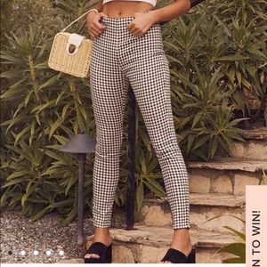 Gingham pants NEVER WORN